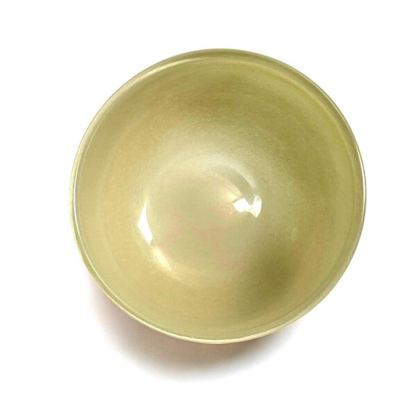 Large Yellow/Green Handblown Vintage Custard Glass Bowl 8” D x 5" H Heavy EUC - Picture 2 of 11